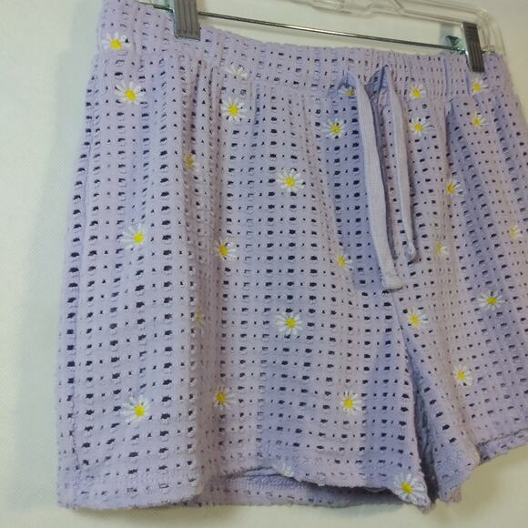 CRAVE FRAME JUNIORS' CROCHET EMBROIDERED SHORTS IN PASTEL LILAC COMBO SIZE L - Picture 4 of 7